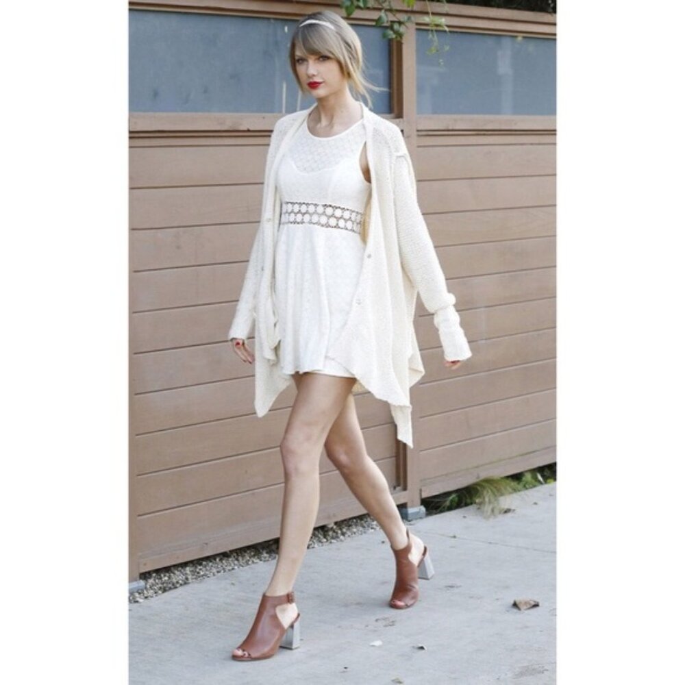 Free People Fitted With Daisies Floral Print Mini Cutout Dress ASO Taylor Swift